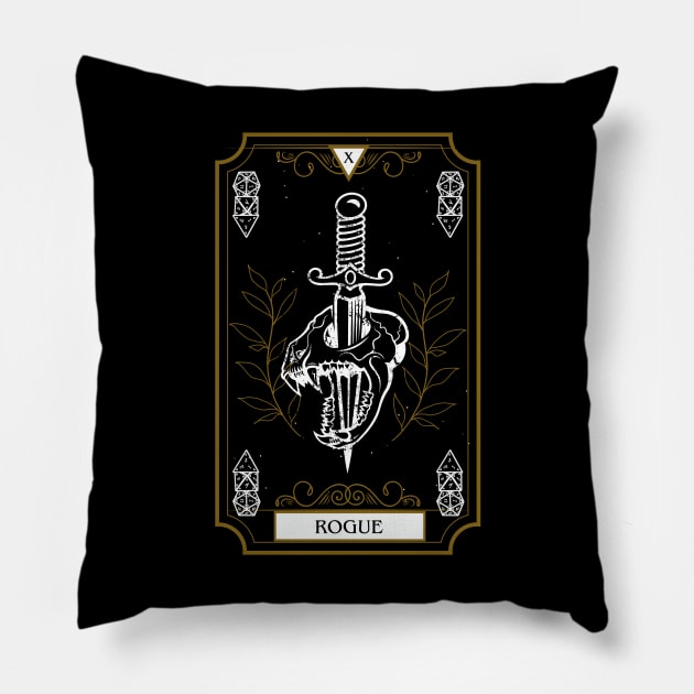 Rogue Dnd Tarot Card for Dungeons and Dragons Pillow by JaeSlaysDragons