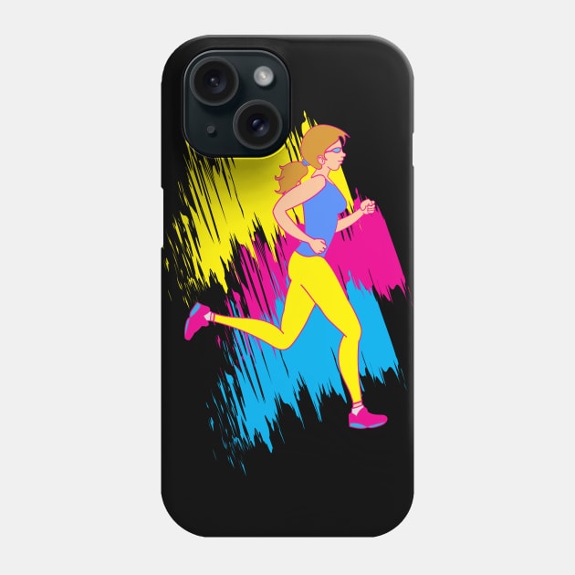 Colorful Woman Runner - Running gift Phone Case by Shirtbubble