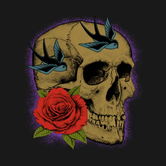Skull rose by Skullart123