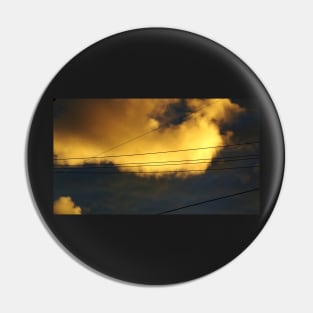 Golden Cloud with Power Lines Pin