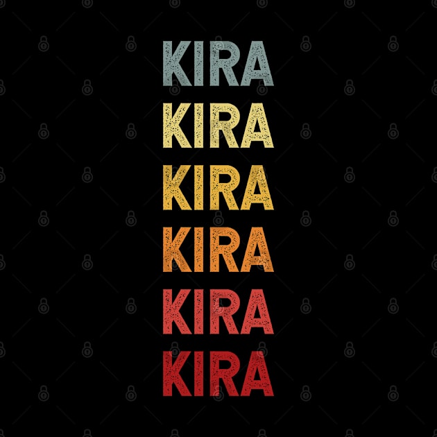 Kira Name Vintage Retro Gift Called Kira by CoolDesignsDz