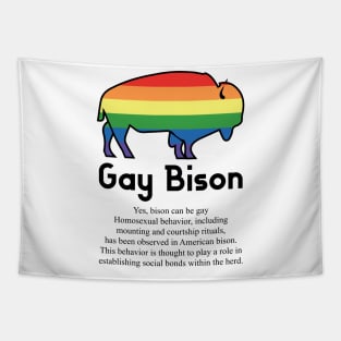 Gay Bison G4b - Can animals be gay series - meme gift t-shirt Tapestry