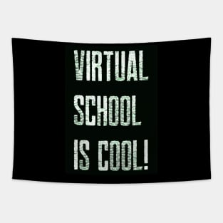 Virtual School is Cool! (Black/White) Tapestry