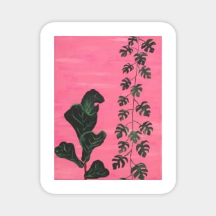 Pink Houseplants Magnet