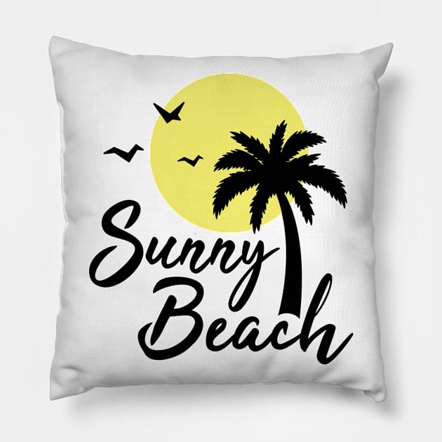 Sunny Beach Pillow by ThyShirtProject - Affiliate