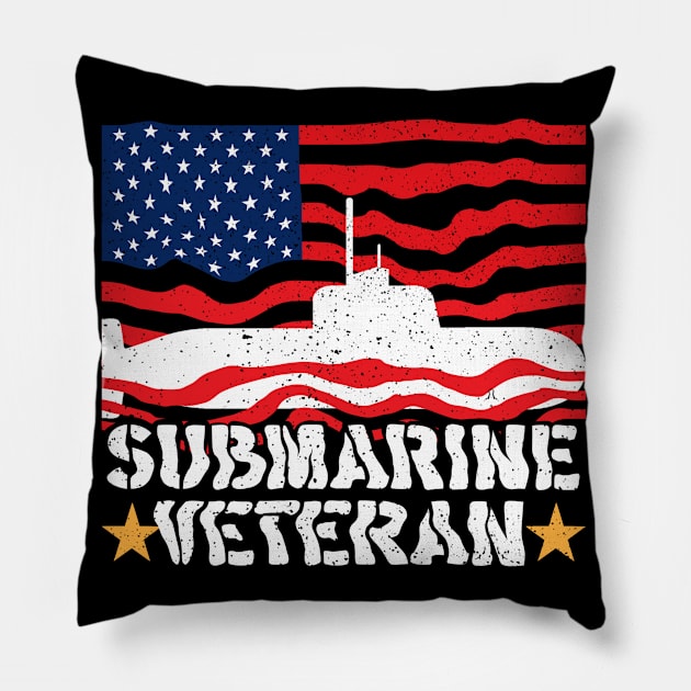 Submarine veteran USA American hero veterans day Pillow by design-lab-berlin