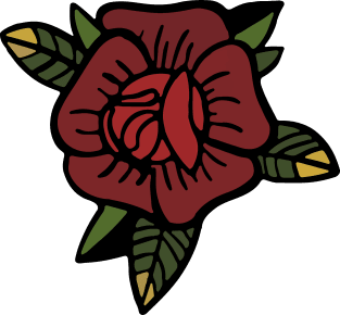 Classic Tattoo Inspired Rose Magnet