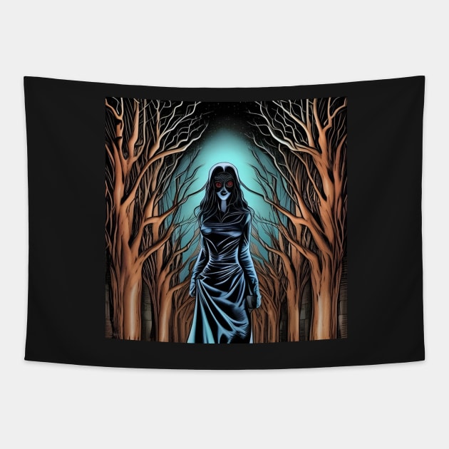 Midnight Woman In Black from Front Tapestry by EpicFoxArt