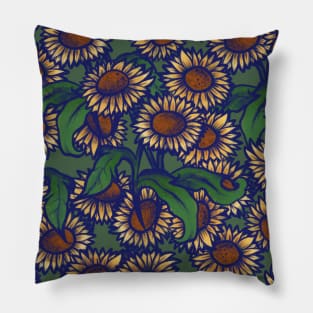 Vintage Sunflowers Pillow