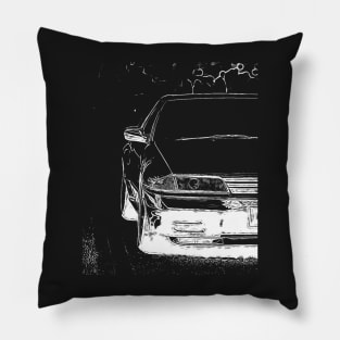 Skyline R32 GTR Wireframe White Pillow