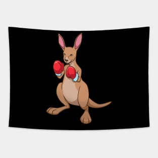 With boxing gloves in boxing ring - cartoon kangaroo boxer Tapestry