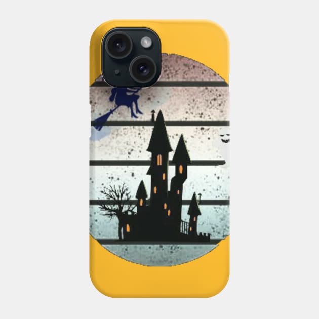 Halloween 2019 celebrations - witch and ghosts castle Phone Case by HollyTee