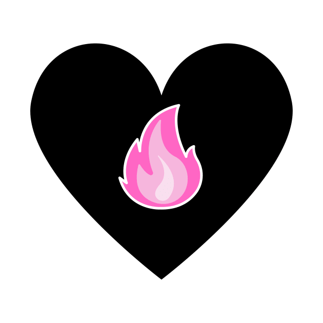 Fire Heart - Black and Pink by Stitch's Puppy Games