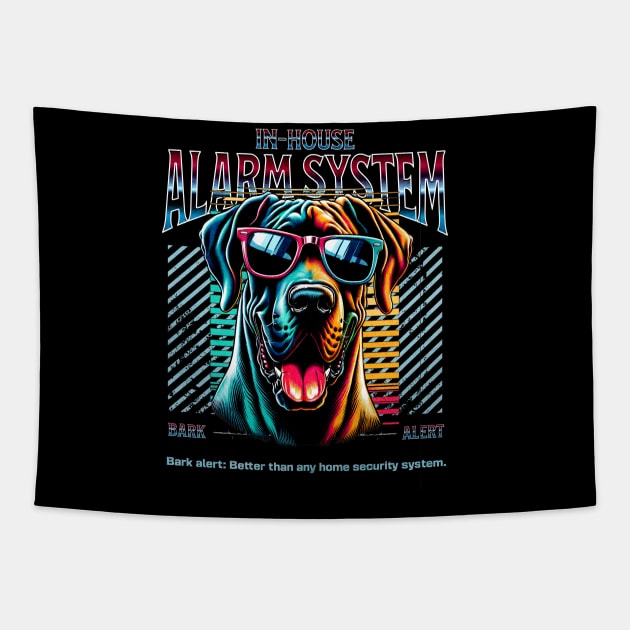 Bark Alert Great Dane Dog Tapestry by Miami Neon Designs