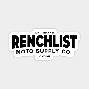 Renchlist Moto Supply Co. London [Black Wordmark] Magnet