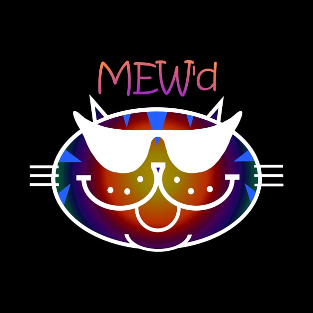 MEW'd - Dark Rainbow, White Outline by RawSunArt