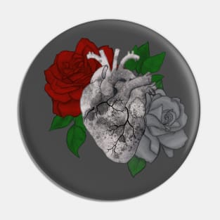 Floral heart decay Pin