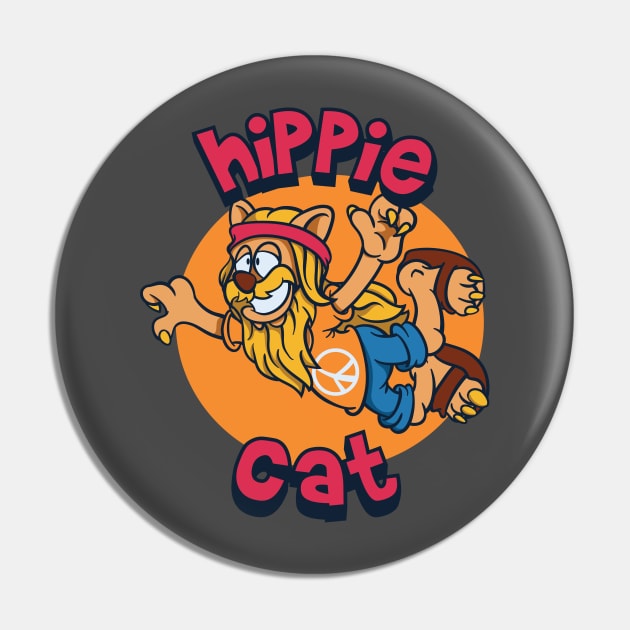 Peaceful hippie cat Pin by Pixeldsigns