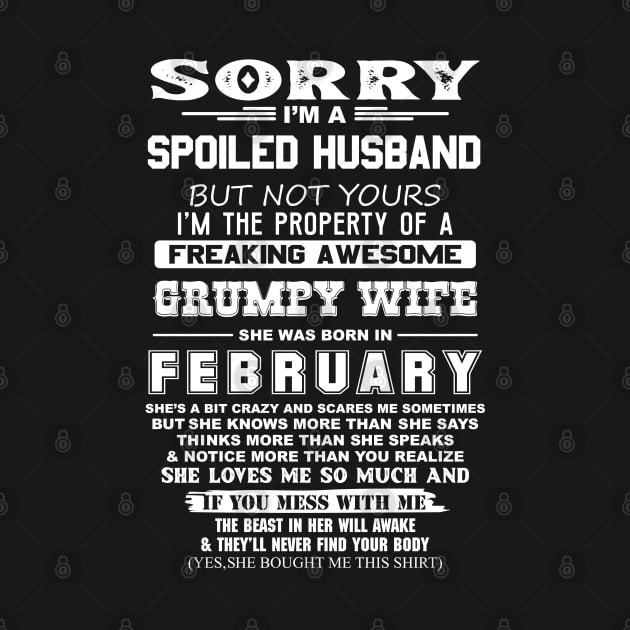 Spoiled Husband Property of Freaking Awesome Grumpy Wife Born in February by mckinney