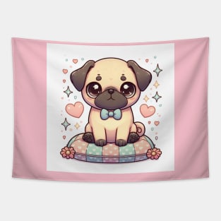 Kawaii Pug Dog Tapestry