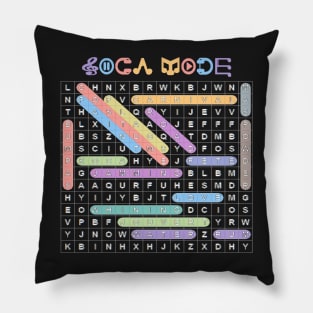 Soca Music Culture Word Search Puzzle | White Print Pillow