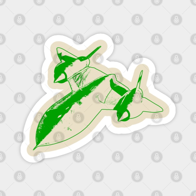 Lockheed SR-71 Blackbird - Green Design Magnet by PlaneJaneDesign