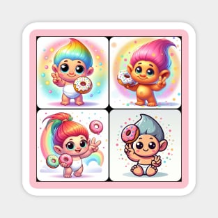 Quad Baby Troll Donut Magnet