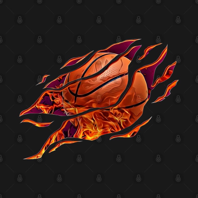 Basketball Flames by Lunarix Designs