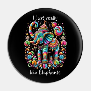 Vibrant Elephant Wearing a Whimsical Hat Pin