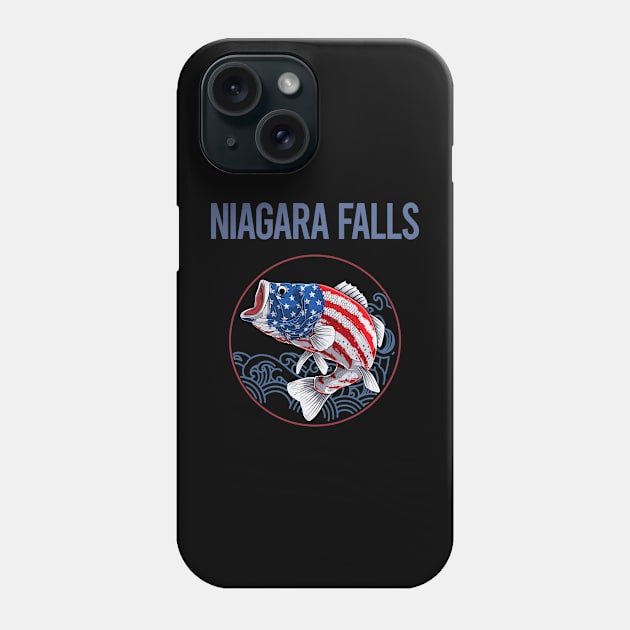 USA Flag Fish Niagara Falls Phone Case by rosenbaumquinton52