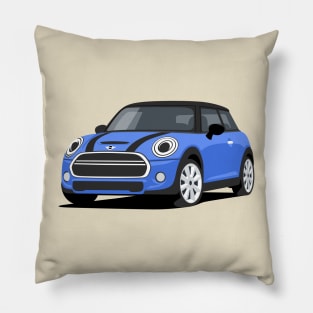 Car sport  mini retro blue Pillow