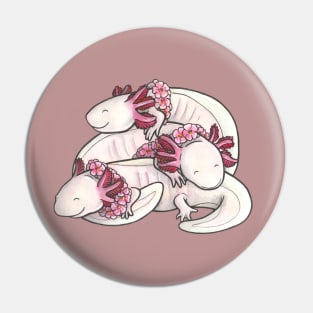 Sleeping axolotl pile Pin