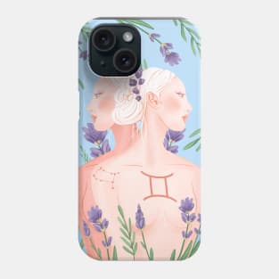 Gemini Zodiac Blue by Cindy Rose Studio Phone Case