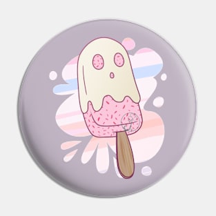 Pastel Goth ghost Ice Cream round shape Pin