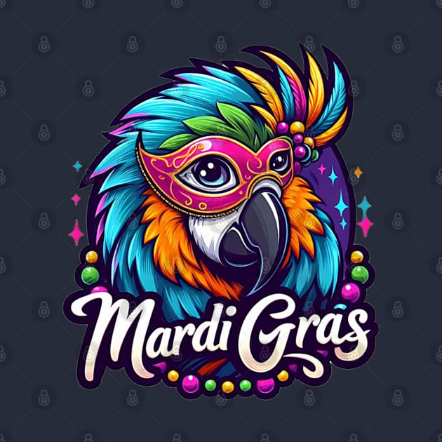 mardi gras parrot by AOAOCreation