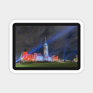 Canada's Parliament Building - Northern Lights show Magnet
