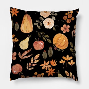 Autumn Fruits and Flowers Pillow