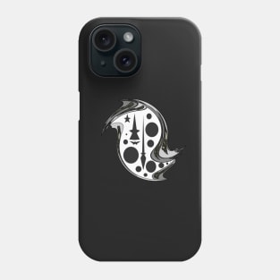 Black And White Magic Bird With Symbols Phone Case