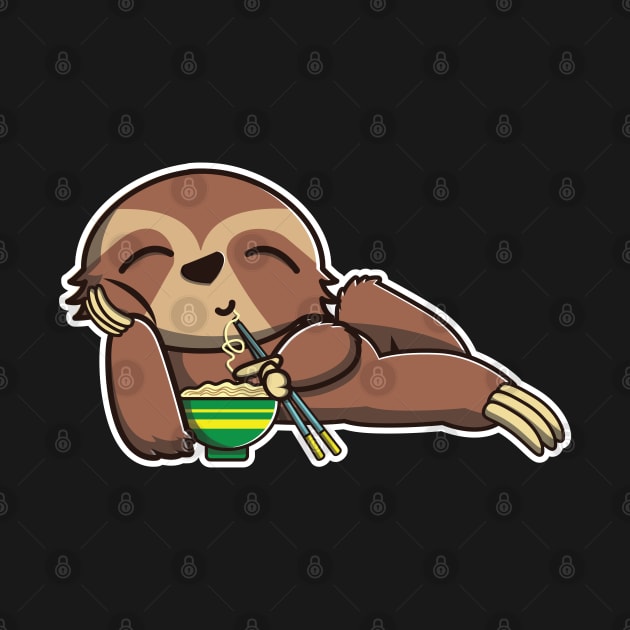 Cute Sloth Eating Ramen Noodle Kawaii Sloth for kids product by theodoros20