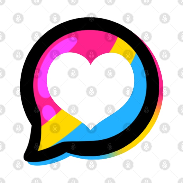 LGBTQ+ Pride Heart Speech Bubble - Pansexual by leashonlife