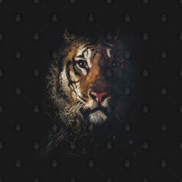 Digital Art - Bengal Tiger by pixelatedidea