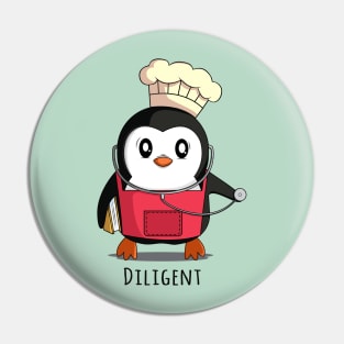 Cute Funny Penguin Diligent Pin