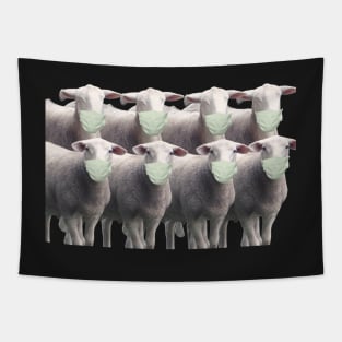 MASKED SHEEP | Funny Dark Humor For People Not Sheeple Tapestry