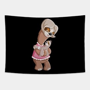 Mummy Sloth and Baby Tapestry