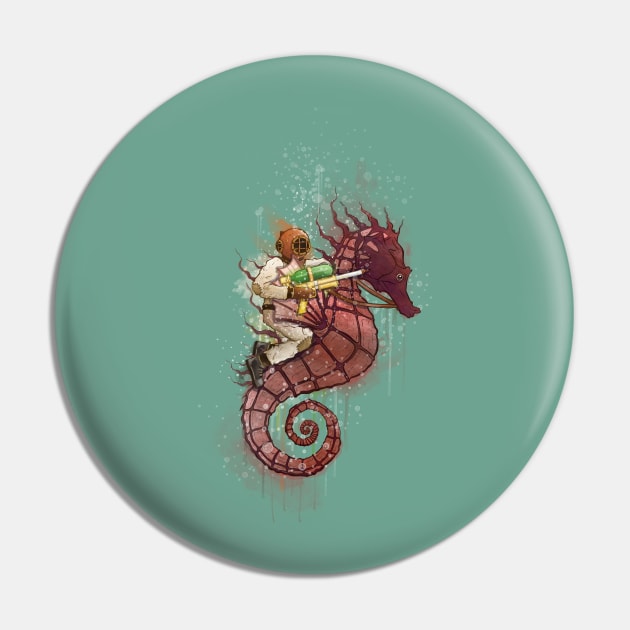 The Water Warrior Pin by TaylorRoseMakesArt