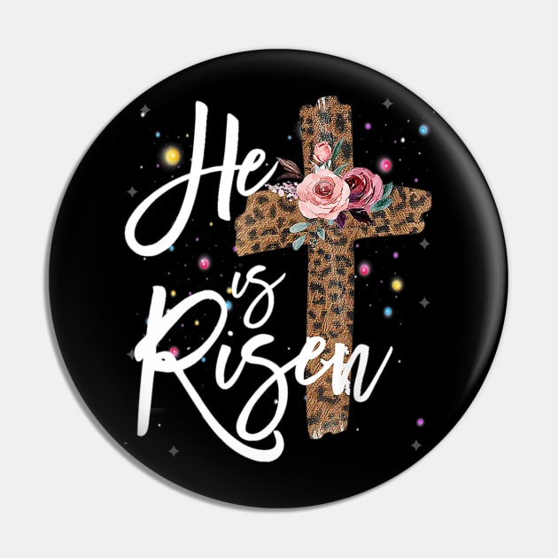 He has Risen Easter Day Jesus Cross Leopard Plus Size Pin by HaroldKeller