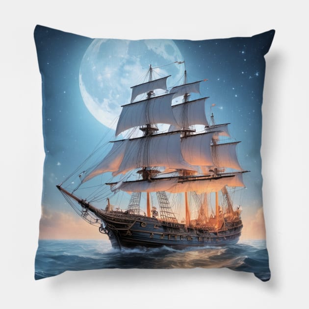 Tall Ship Pillow by This and That Designs