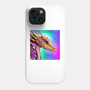 Purple and Gold Fairy Dragon in a Rainbow Phone Case