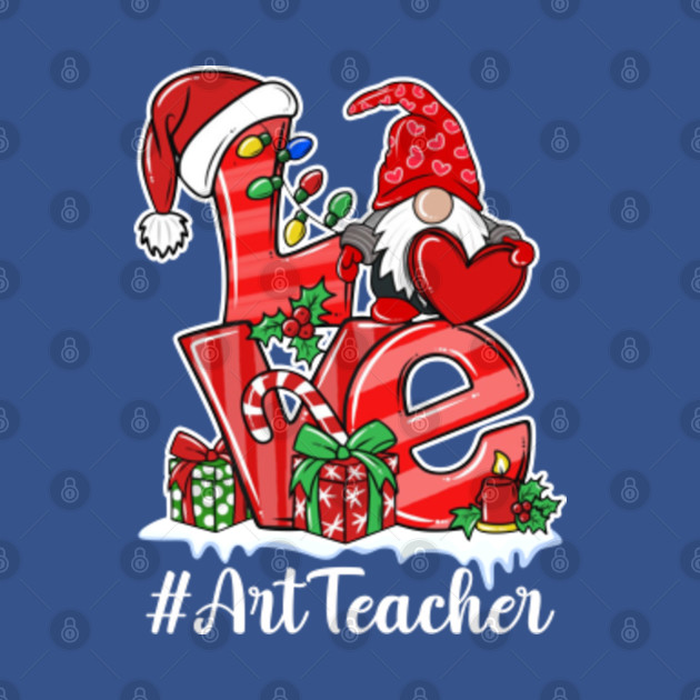 Disover Red Plaid Gnome Love Art Teacher Christmas Santa Teaching - Teacher Day - T-Shirt