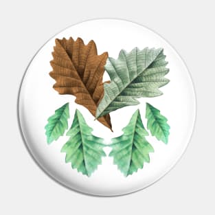 A leaf together with other leaves in an old vintage foliage. Pin